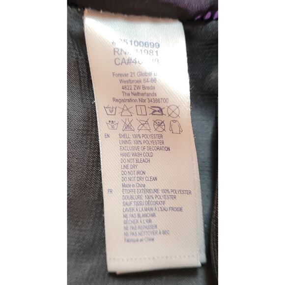 Forever 21 Dress L Fit Flare Black Pink Elastic Waist 3/4 Sleeve Cottage Fairy - Picture 5 of 7